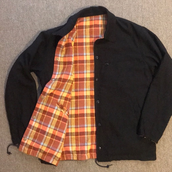 PILGRIM Reversible WOOL jacket BKLYN Navy & Plaid - Picture 4 of 12